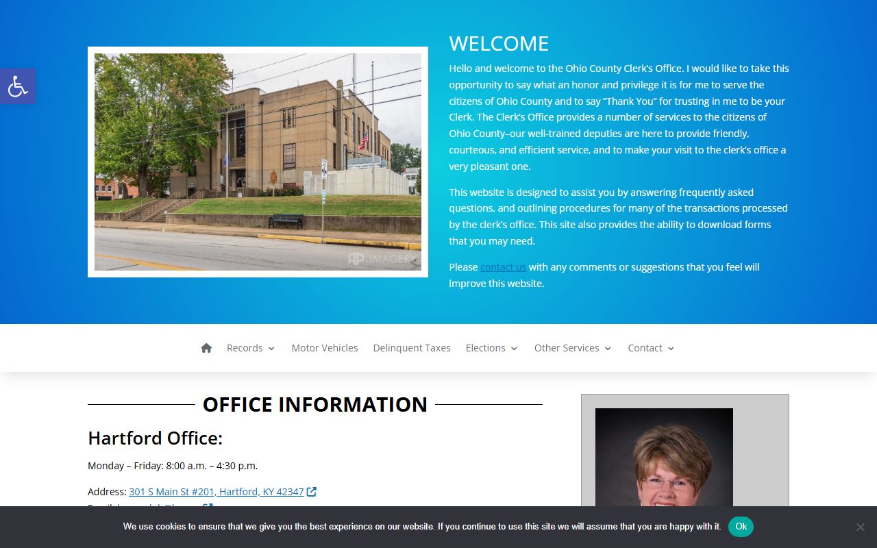 Ohio County Circuit Court Clerk records and county clerk homepage distinction