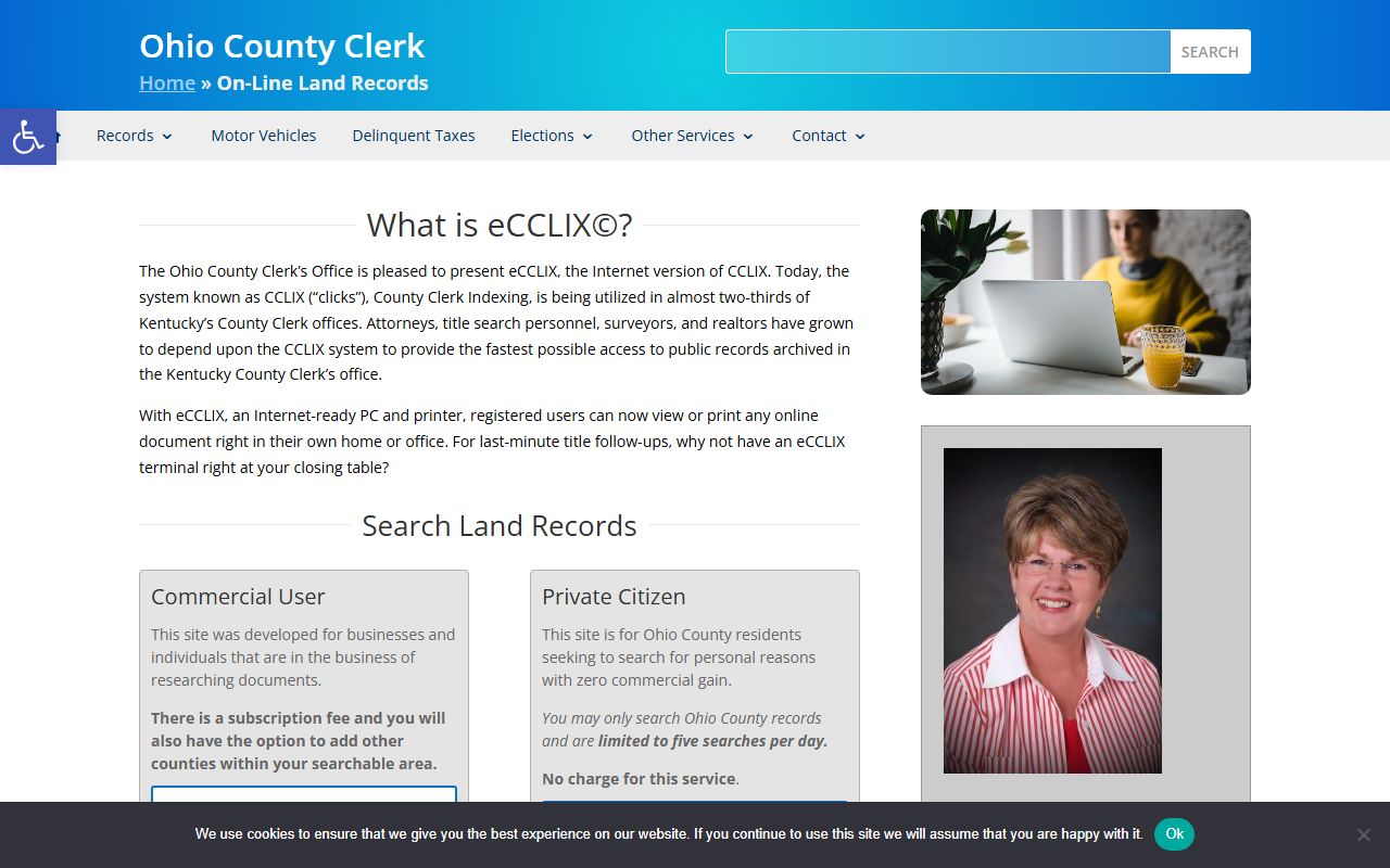 Ohio County court dockets land records distinction