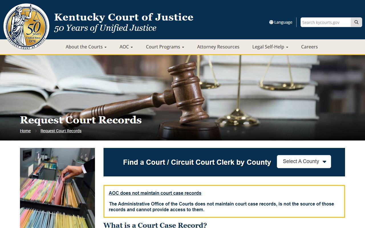 Ohio County court records request instructions