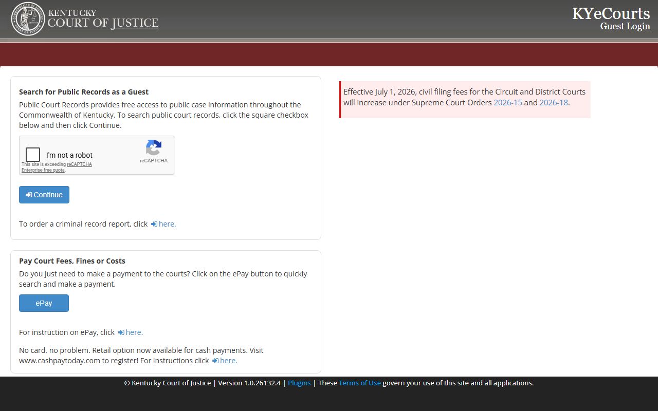 Ohio County court records KYeCourts guest login