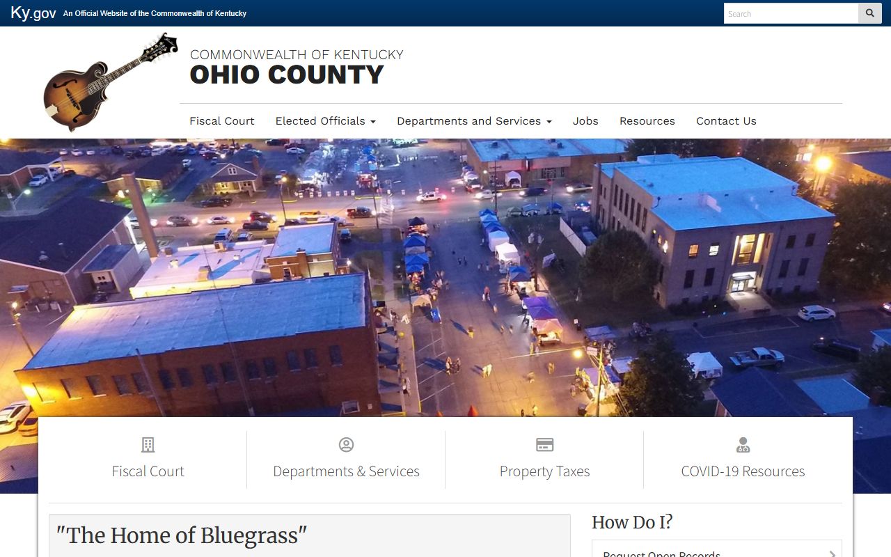 Ohio County government history and court records context