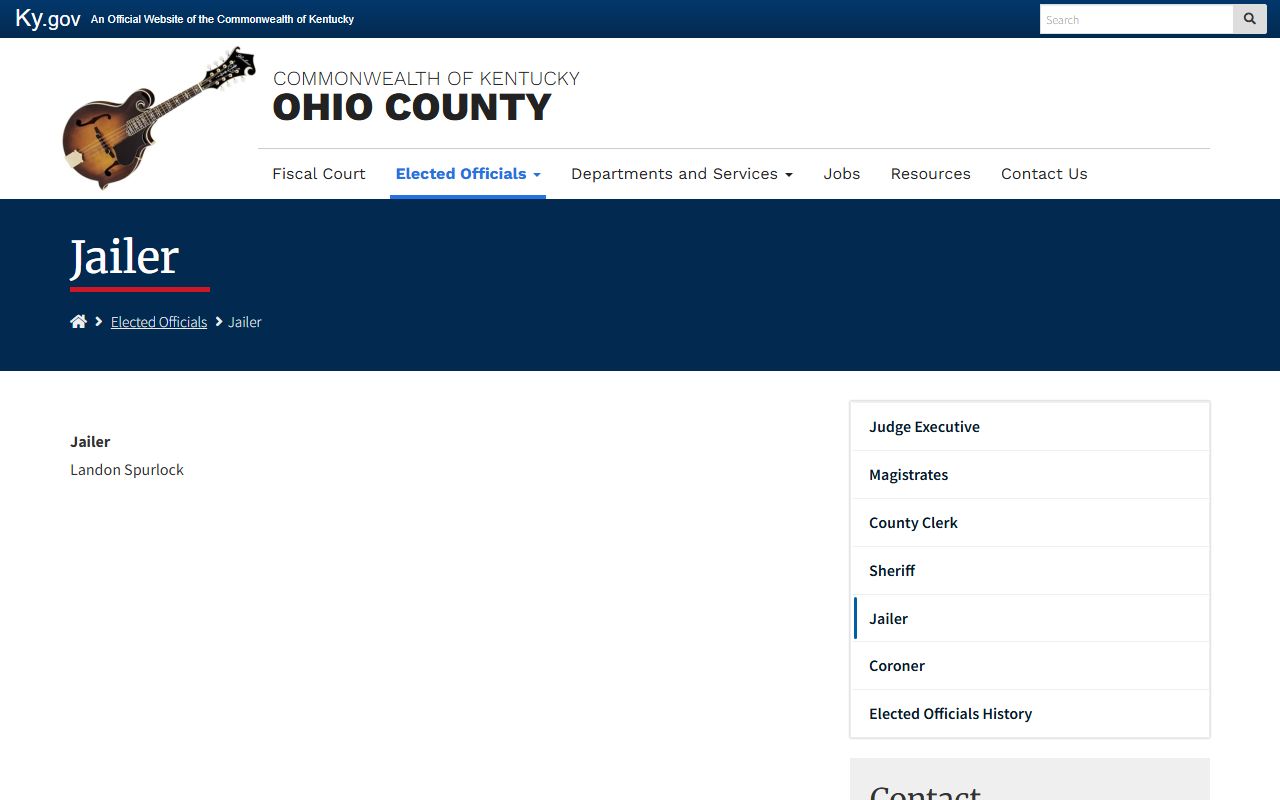 Ohio County inmate records jailer source