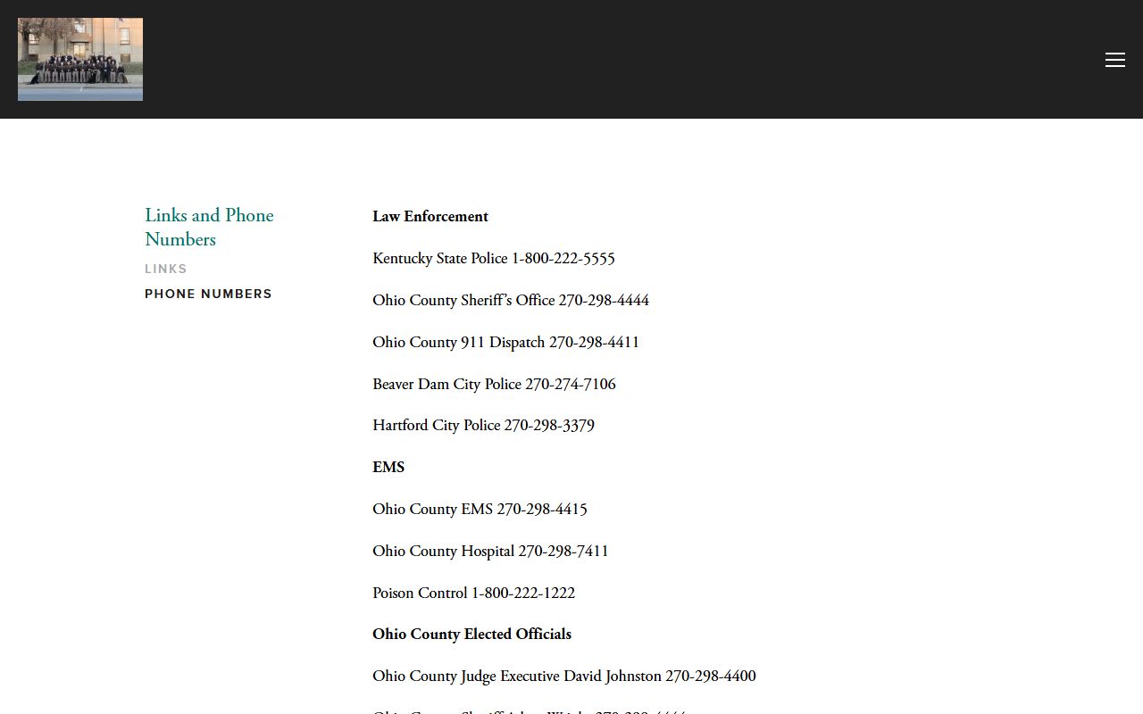 Ohio County inmate records sheriff website source
